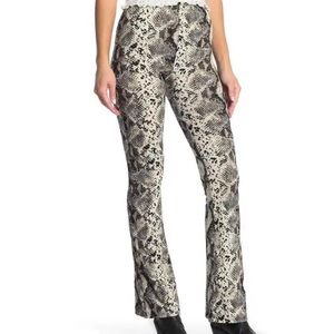 Good Luck Gem Snake Print  Ribbed Knit, Flare Leg, High Waisted Pants, NEW NWOT